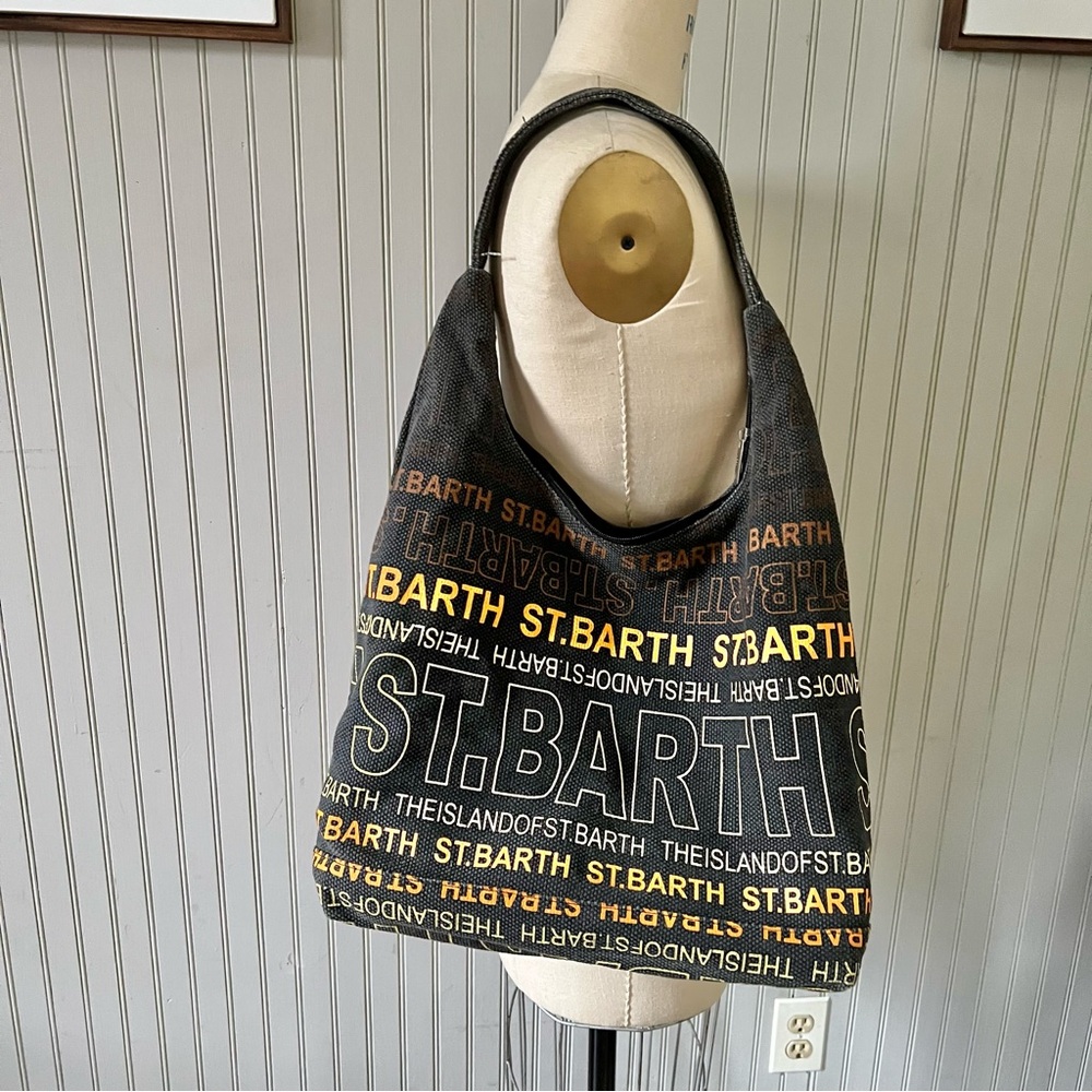 Robin Ruth St Barth Graphic Fabric Large Hobo Bag Canvas